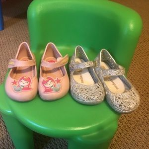 Zaxy Mermaid and Mini Melissa toddler girl sandals